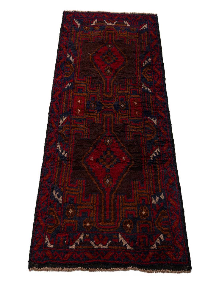 Detail image of  2' 8 x 4' 9  Hand Knotted Balouch Persian Wool Rug