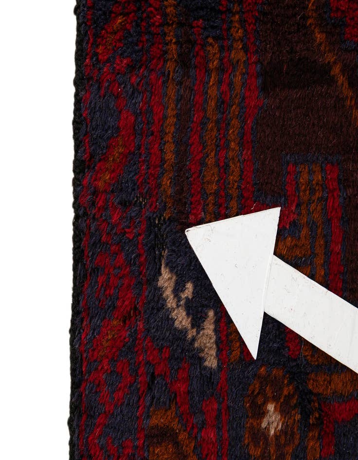 Detail image of  2' 8 x 4' 9  Hand Knotted Balouch Persian Wool Rug