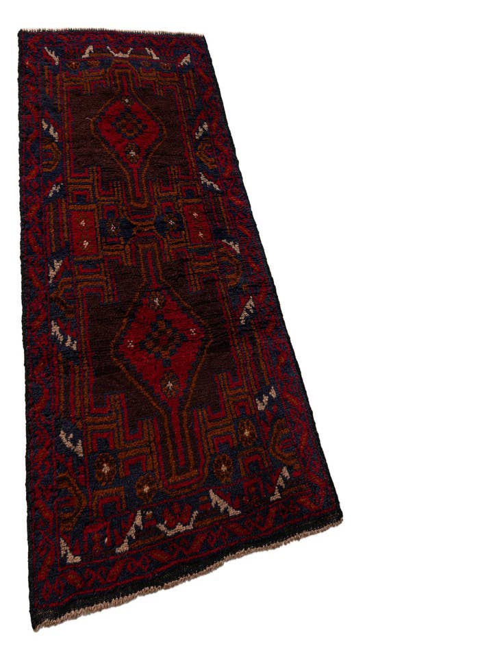 Detail image of  2' 8 x 4' 9  Hand Knotted Balouch Persian Wool Rug