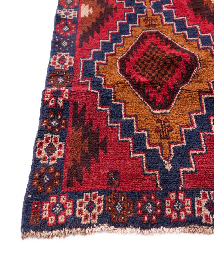 Detail image of  2' 10 x 4' 10  Hand Knotted Balouch Persian Wool Rug