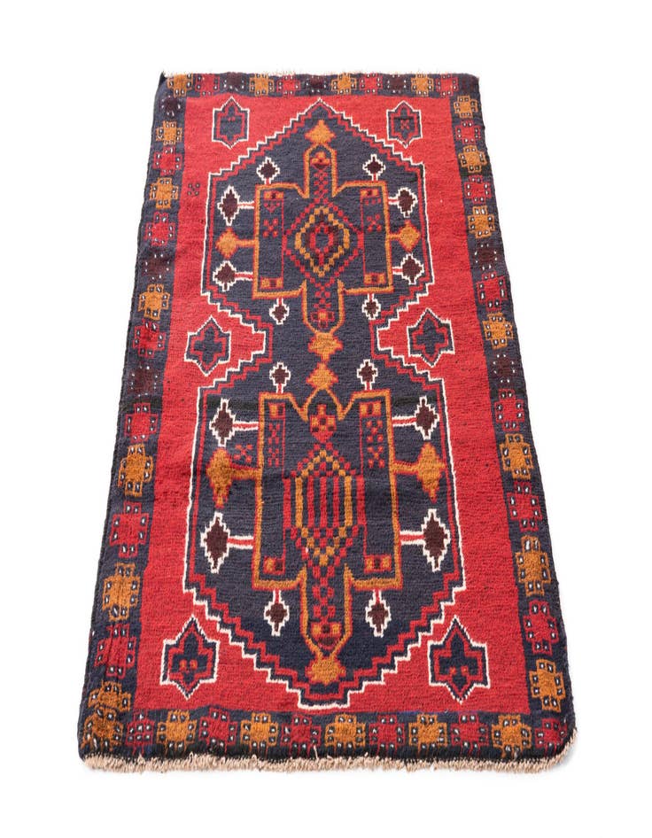 Detail image of  3' x 4' 9  Hand Knotted Balouch Persian Wool Rug