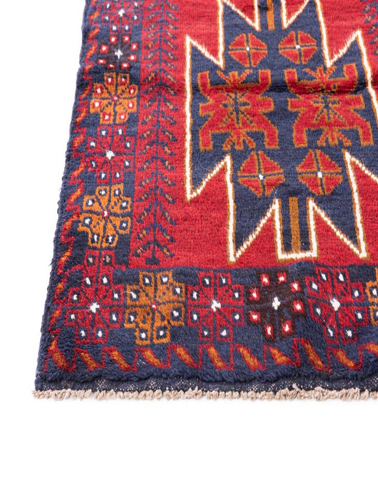 Detail image of  2' 10 x 4' 10  Hand Knotted Balouch Persian Wool Rug
