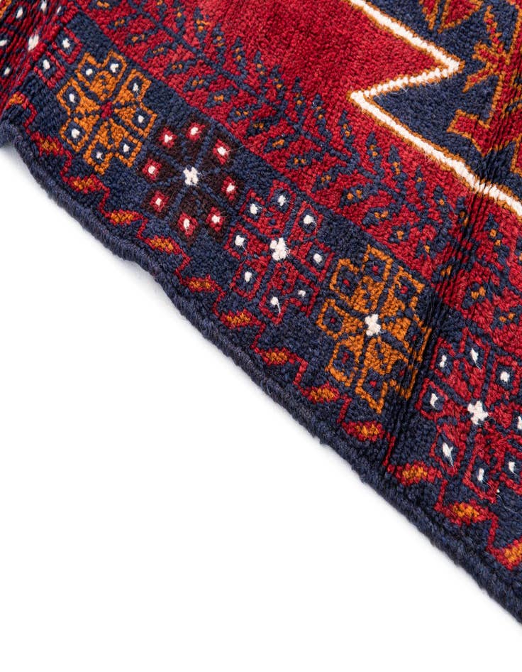 Detail image of  2' 10 x 4' 10  Hand Knotted Balouch Persian Wool Rug