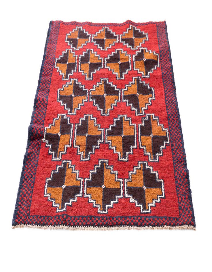 Detail image of  3' x 4' 7  Hand Knotted Balouch Persian Wool Rug