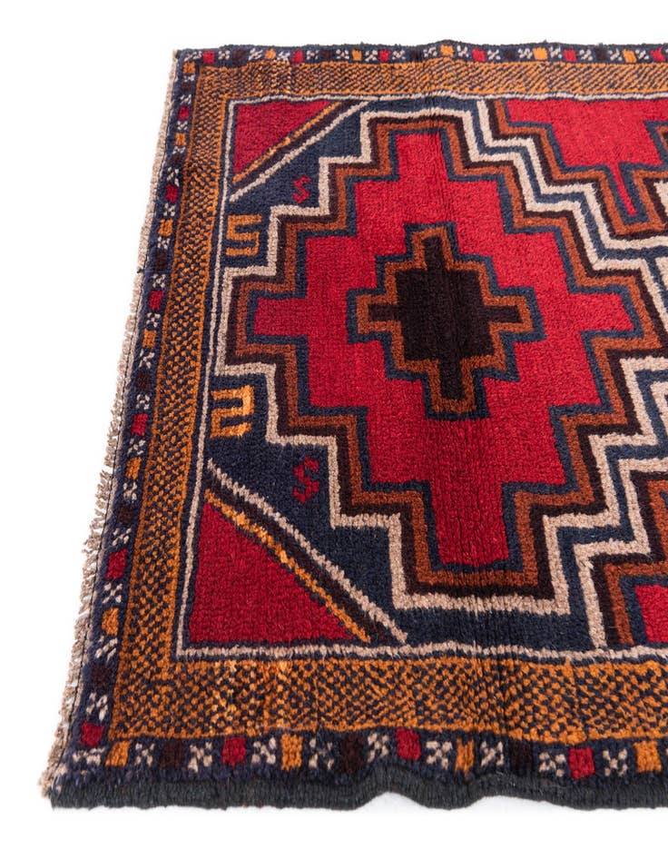 Detail image of  2' 10 x 4' 6  Hand Knotted Balouch Persian Wool Rug