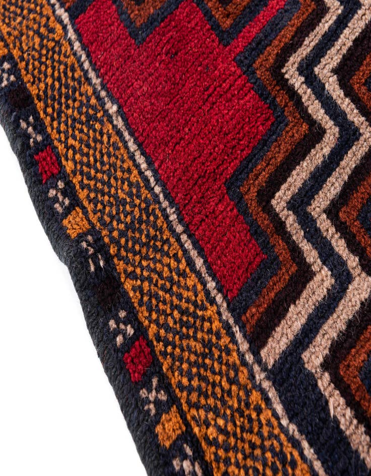 Detail image of  2' 10 x 4' 6  Hand Knotted Balouch Persian Wool Rug