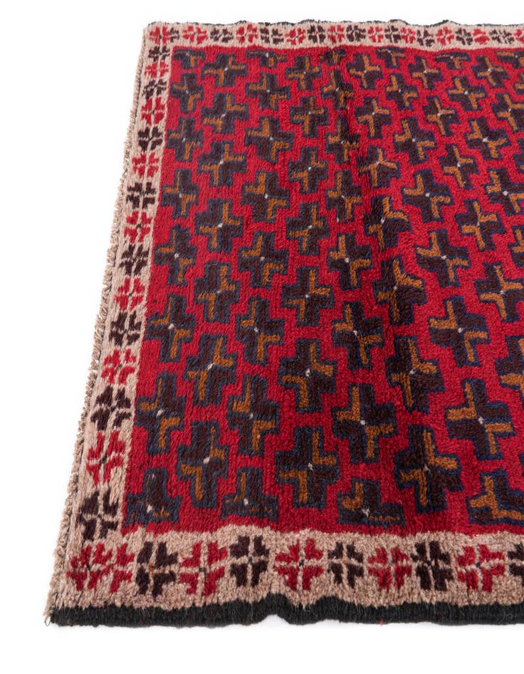 Detail image of  2' 10 x 4' 7  Hand Knotted Balouch Persian Wool Rug