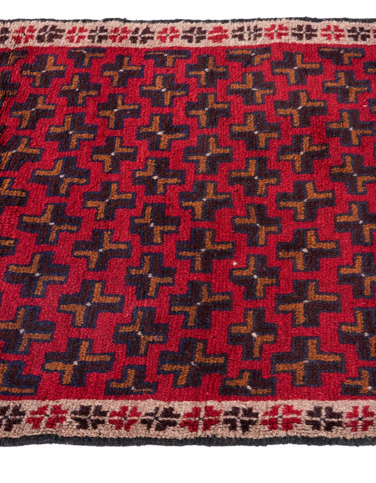 Detail image of  2' 10 x 4' 7  Hand Knotted Balouch Persian Wool Rug