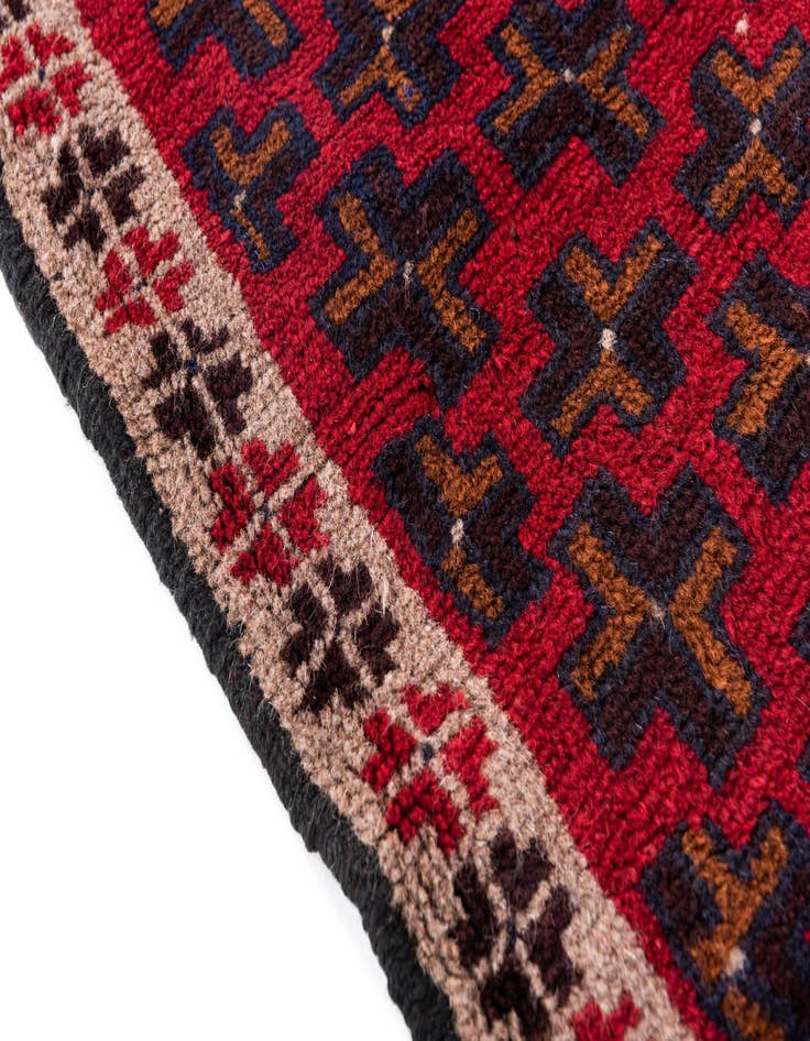 Detail image of  2' 10 x 4' 7  Hand Knotted Balouch Persian Wool Rug