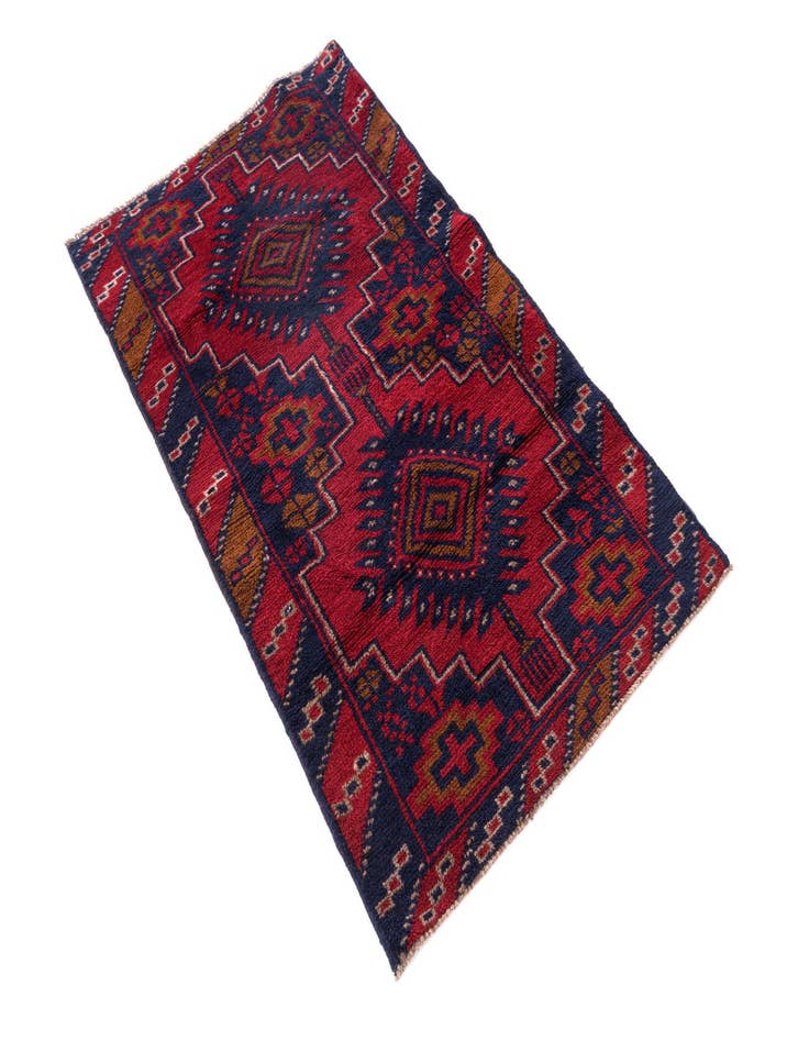 Detail image of  2' 8 x 5'  Hand Knotted Balouch Persian Wool Rug