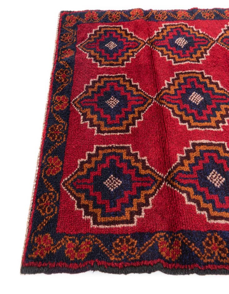 Detail image of  2' 9 x 4' 7  Hand Knotted Balouch Persian Wool Rug