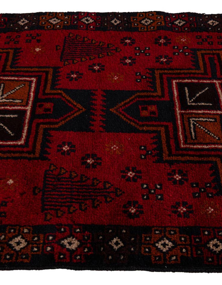 Detail image of  2' 10 x 4' 8  Hand Knotted Balouch Persian Wool Rug