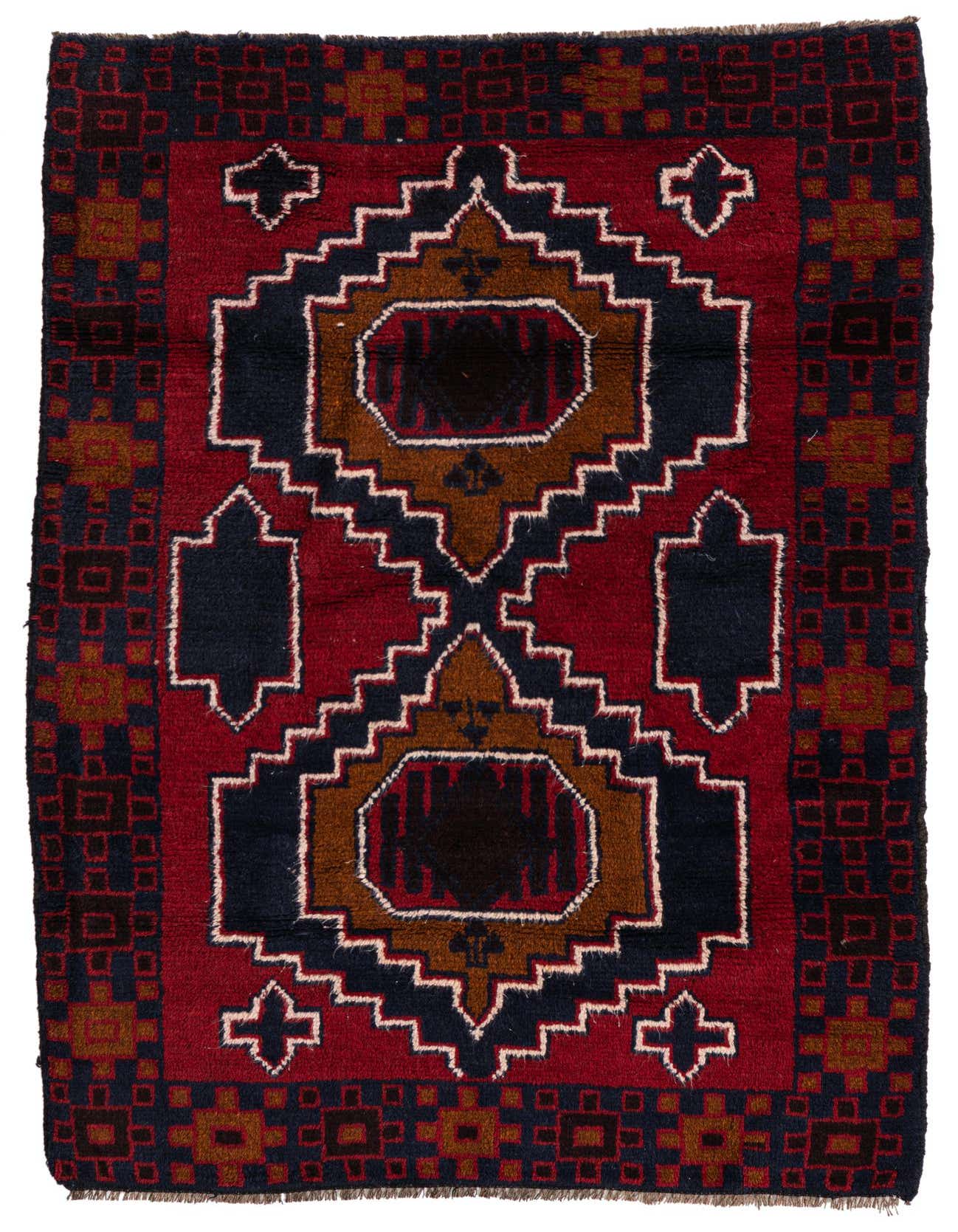 Primary image  3' x 4' 6  Hand Knotted Balouch Persian Wool Rug
