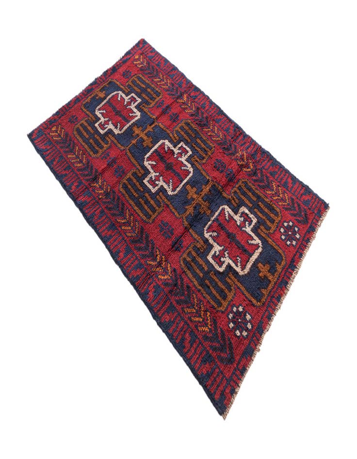 Detail image of  2' 10 x 4' 7  Hand Knotted Balouch Persian Wool Rug