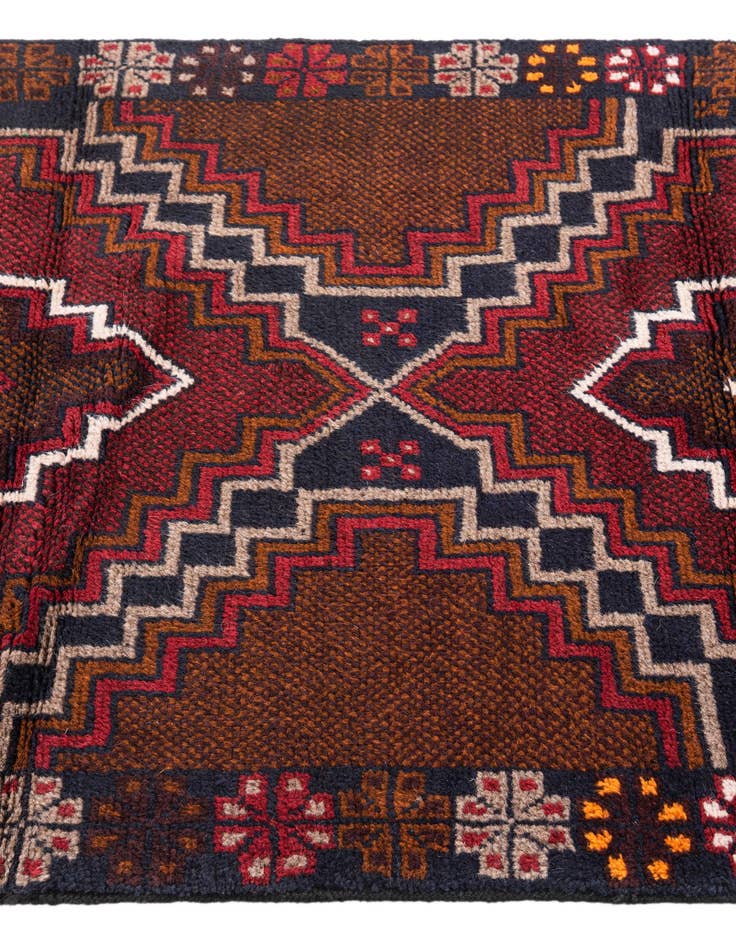 Detail image of  2' 10 x 4' 10  Hand Knotted Balouch Persian Wool Rug