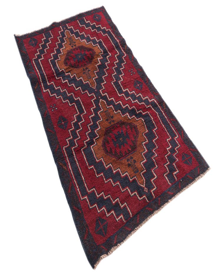 Detail image of  3' x 4' 8  Hand Knotted Balouch Persian Wool Rug