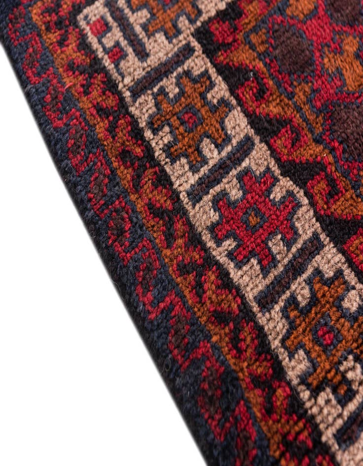 Detail image of  2' 10 x 4' 7  Hand Knotted Balouch Persian Wool Rug