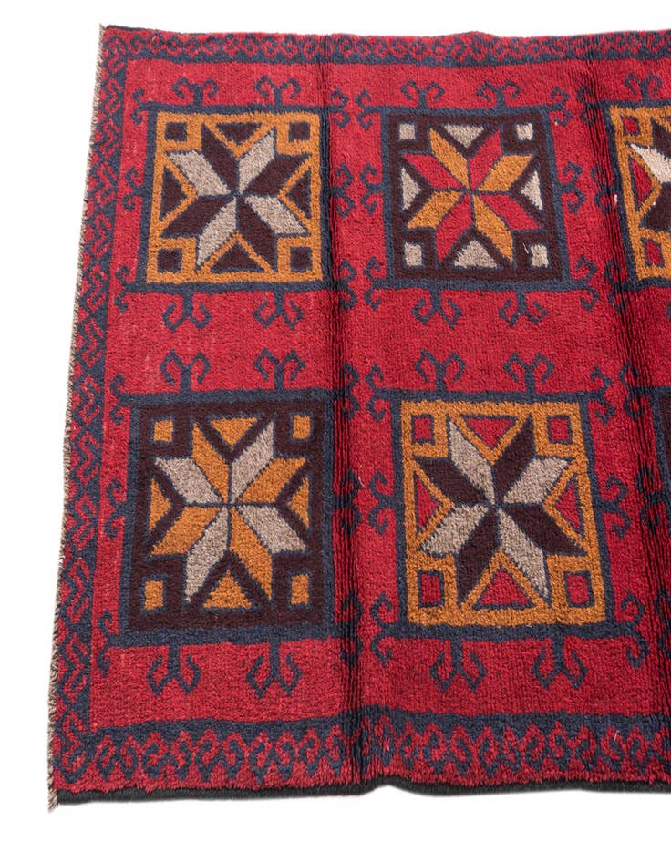 Detail image of  2' 10 x 4' 9  Hand Knotted Balouch Persian Wool Rug