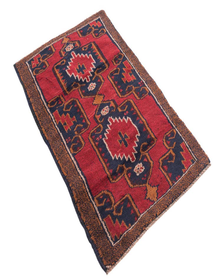 Detail image of  3' x 4' 4  Hand Knotted Balouch Persian Wool Rug