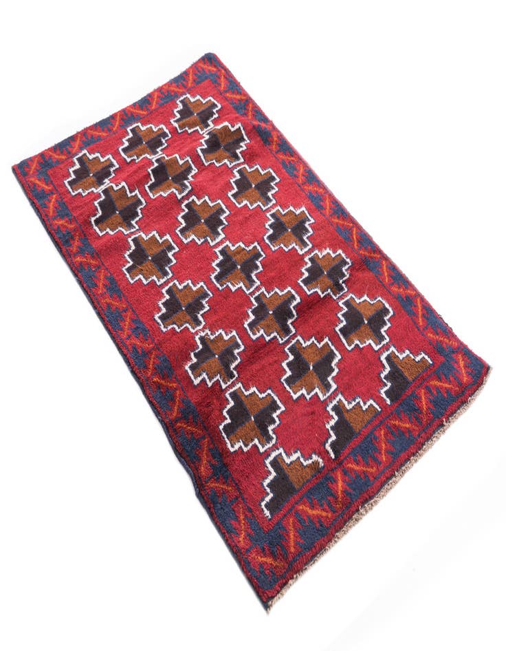 Detail image of  2' 10 x 4' 8  Hand Knotted Balouch Persian Wool Rug