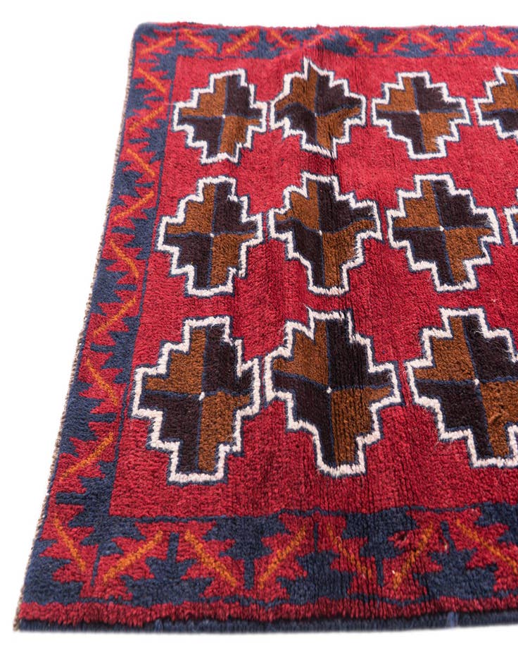 Detail image of  2' 10 x 4' 8  Hand Knotted Balouch Persian Wool Rug