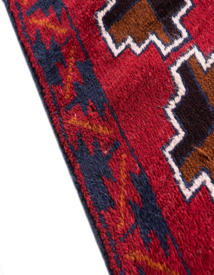 Detail image of  2' 10 x 4' 8  Hand Knotted Balouch Persian Wool Rug