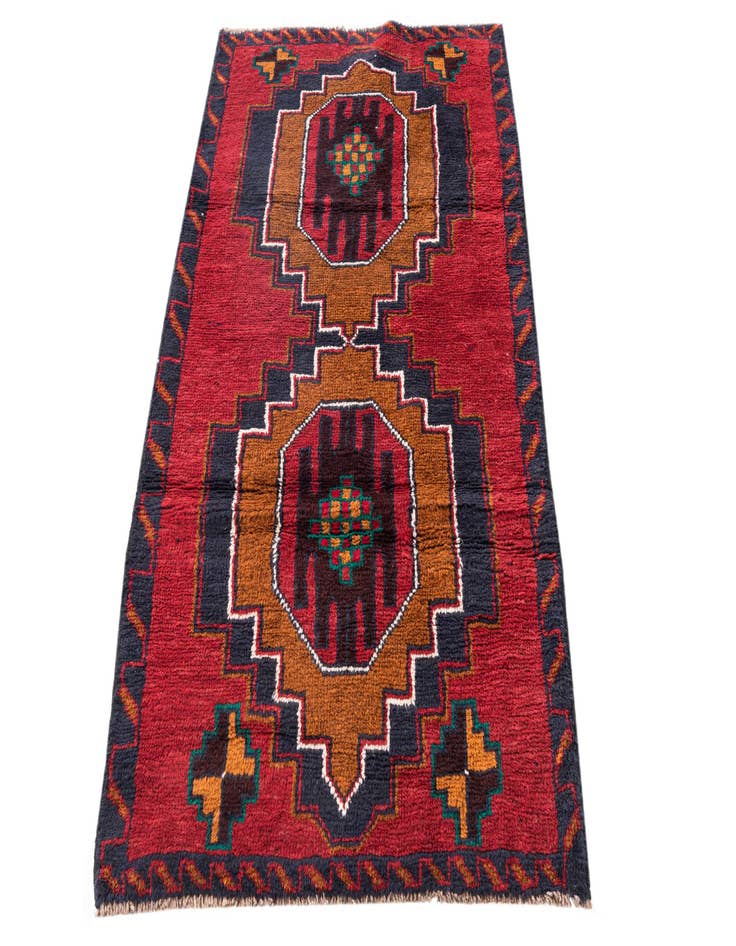 Detail image of  2' 10 x 4' 10  Hand Knotted Balouch Persian Wool Rug