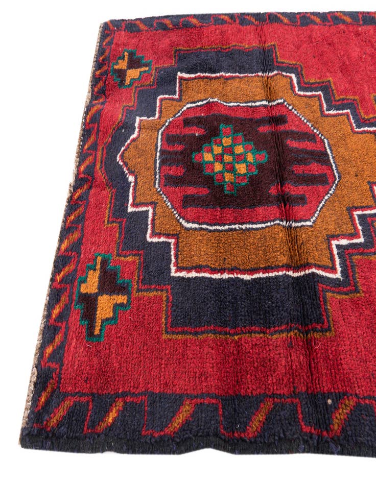 Detail image of  2' 10 x 4' 10  Hand Knotted Balouch Persian Wool Rug