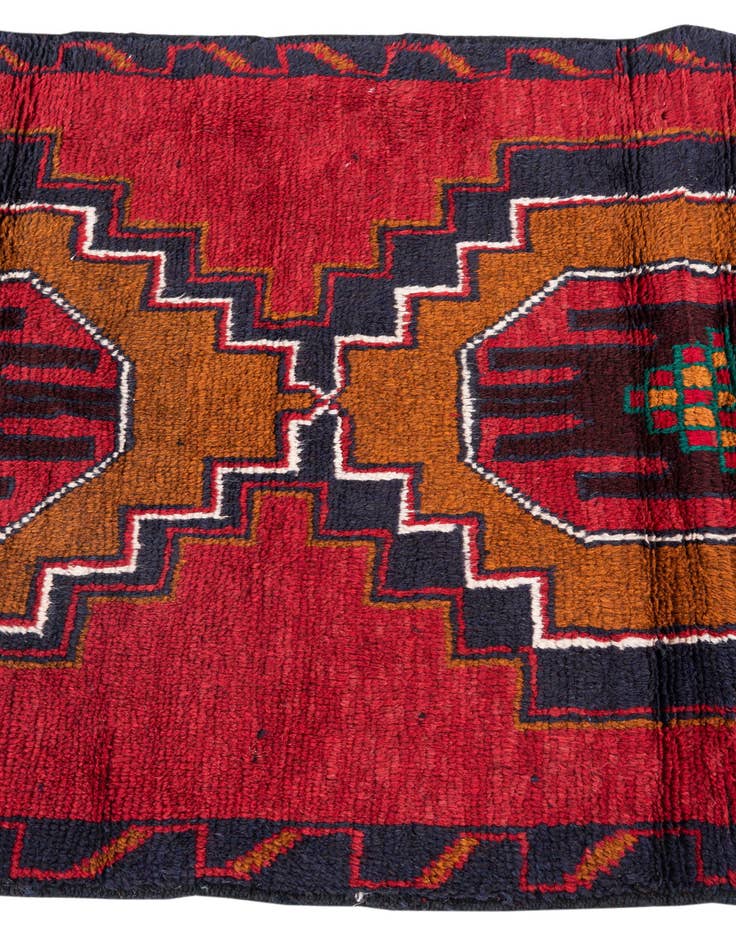 Detail image of  2' 10 x 4' 10  Hand Knotted Balouch Persian Wool Rug