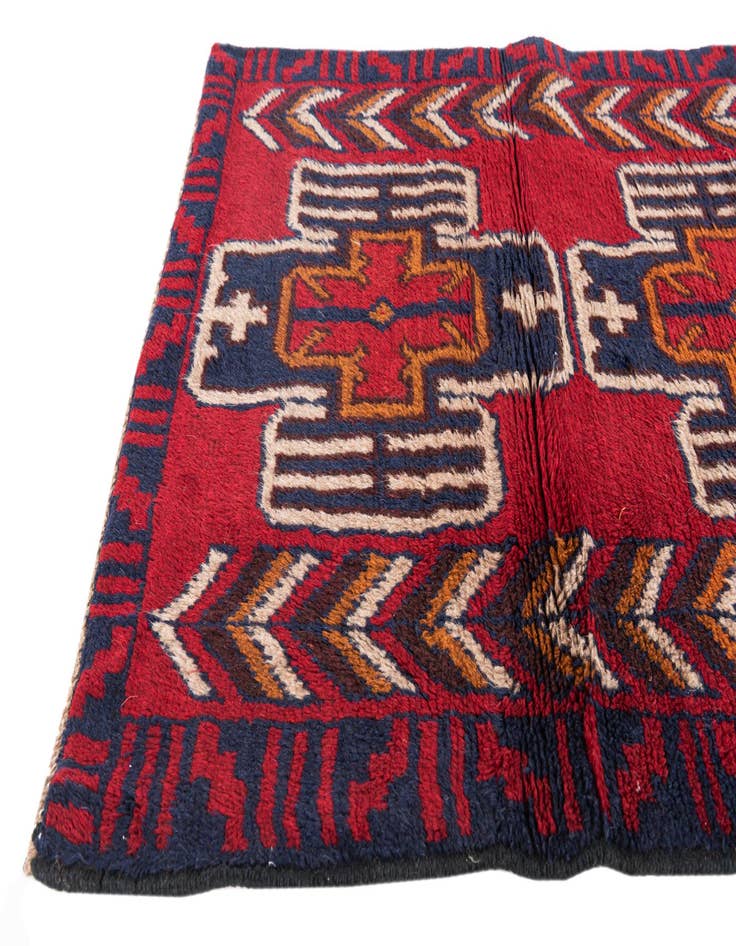 Detail image of  2' 9 x 4' 10  Hand Knotted Balouch Persian Wool Rug