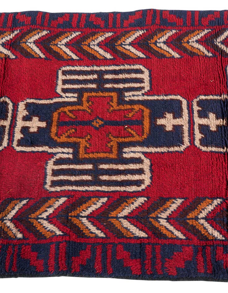 Detail image of  2' 9 x 4' 10  Hand Knotted Balouch Persian Wool Rug