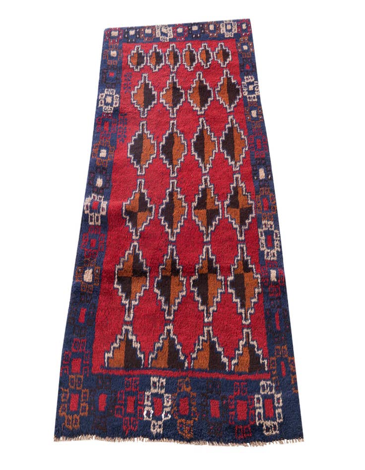 Detail image of  2' 9 x 4' 7  Hand Knotted Balouch Persian Wool Rug