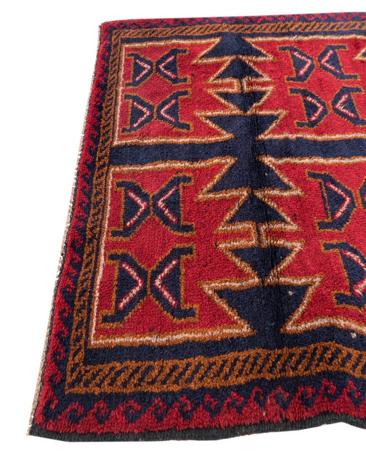 Detail image of  2' 10 x 4' 7  Hand Knotted Balouch Persian Wool Rug