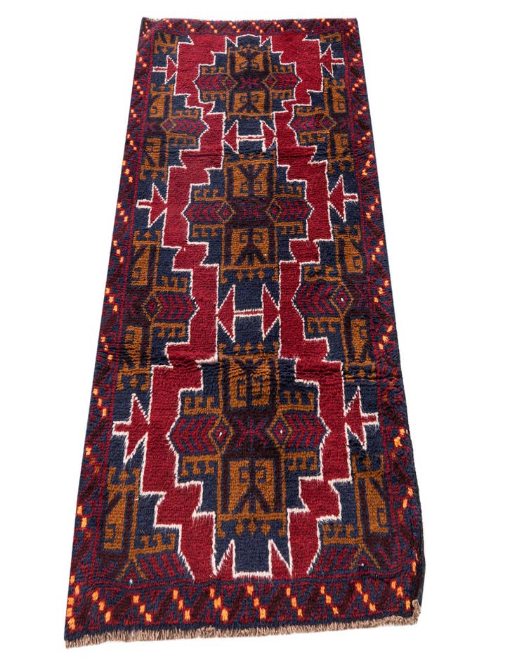 Detail image of  2' 9 x 4' 8  Hand Knotted Balouch Persian Wool Rug