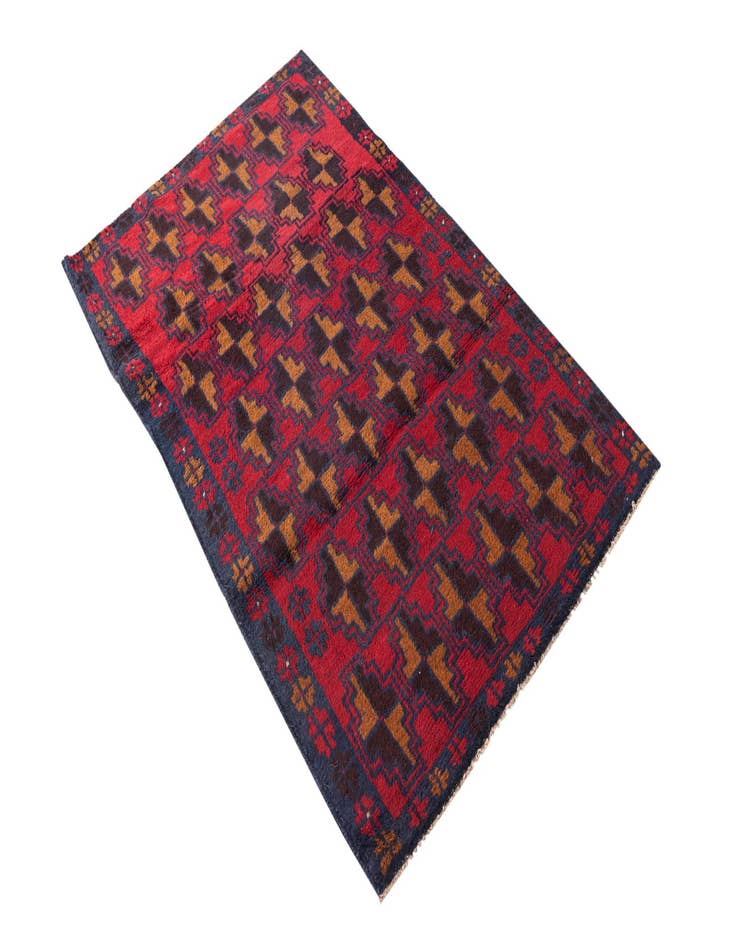 Detail image of  2' 10 x 4' 8  Hand Knotted Balouch Persian Wool Rug