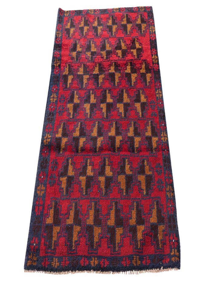 Detail image of  2' 10 x 4' 8  Hand Knotted Balouch Persian Wool Rug