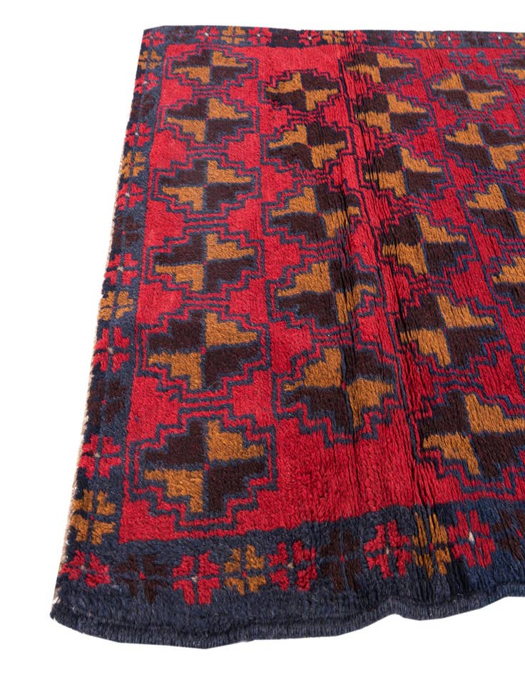 Detail image of  2' 10 x 4' 8  Hand Knotted Balouch Persian Wool Rug