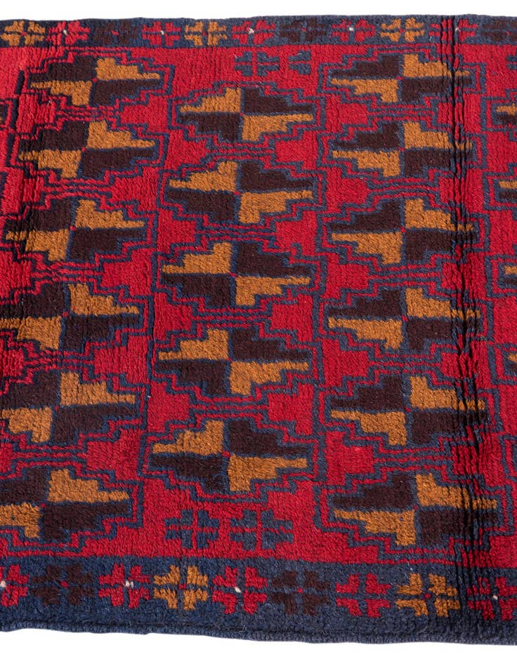 Detail image of  2' 10 x 4' 8  Hand Knotted Balouch Persian Wool Rug