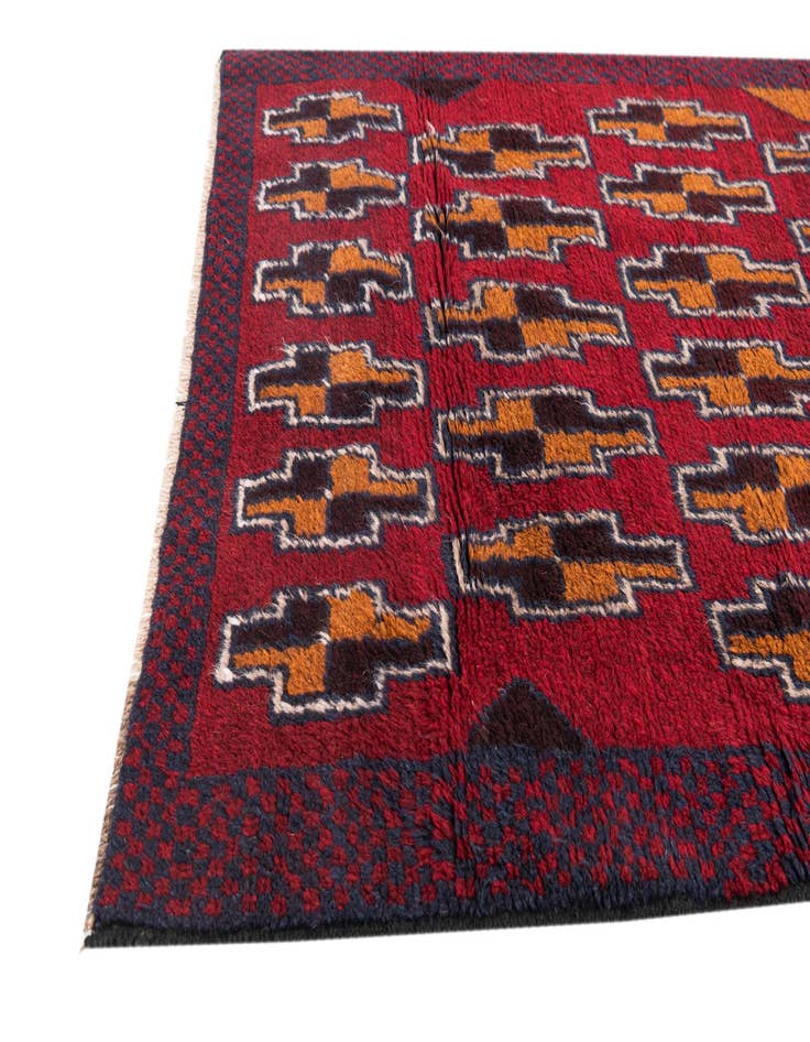 Detail image of  2' 10 x 4' 6  Hand Knotted Balouch Persian Wool Rug