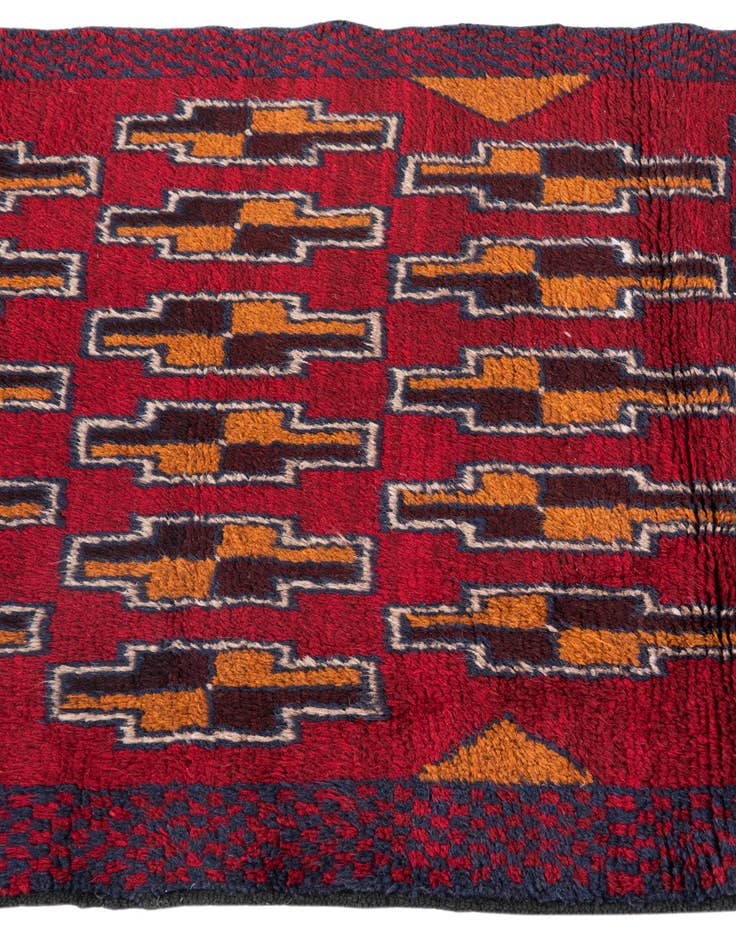 Detail image of  2' 10 x 4' 6  Hand Knotted Balouch Persian Wool Rug