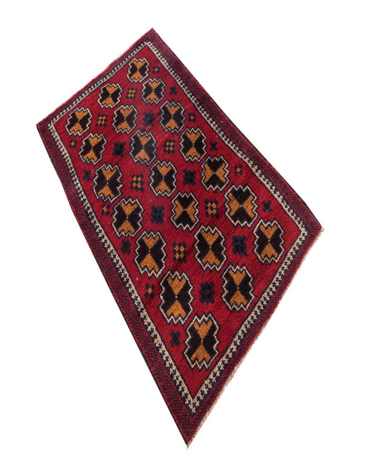 Detail image of  2' 10 x 4' 5  Hand Knotted Balouch Persian Wool Rug