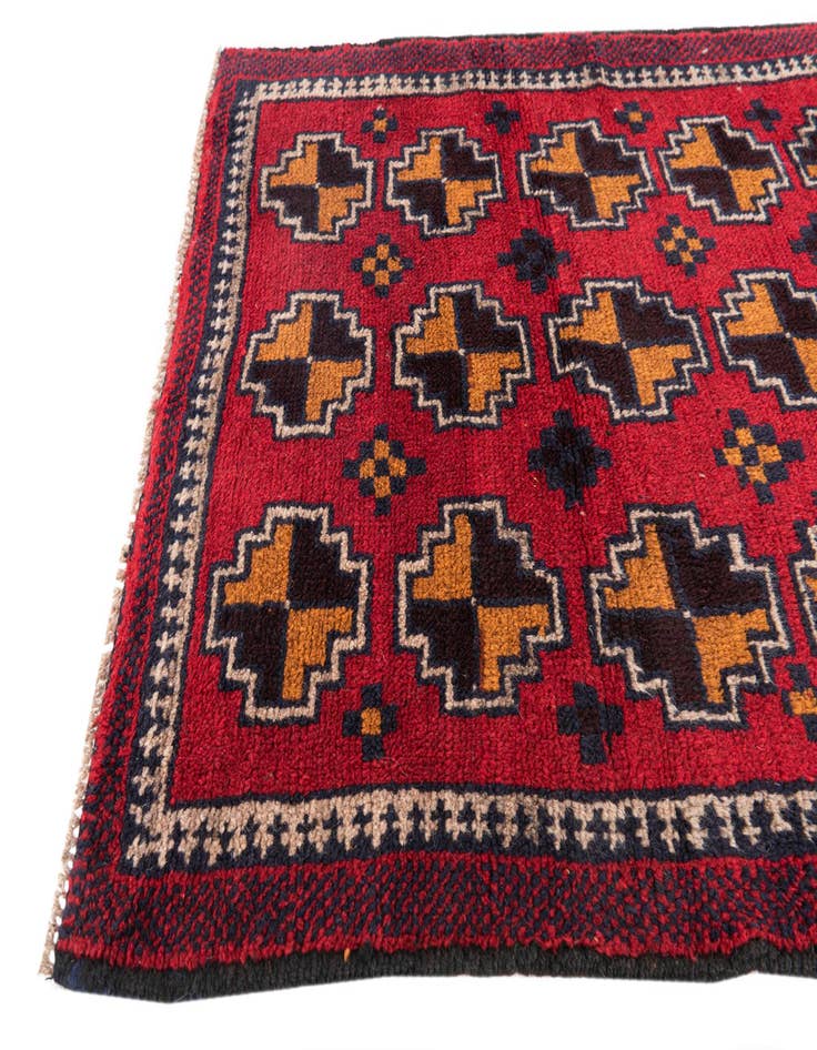 Detail image of  2' 10 x 4' 5  Hand Knotted Balouch Persian Wool Rug
