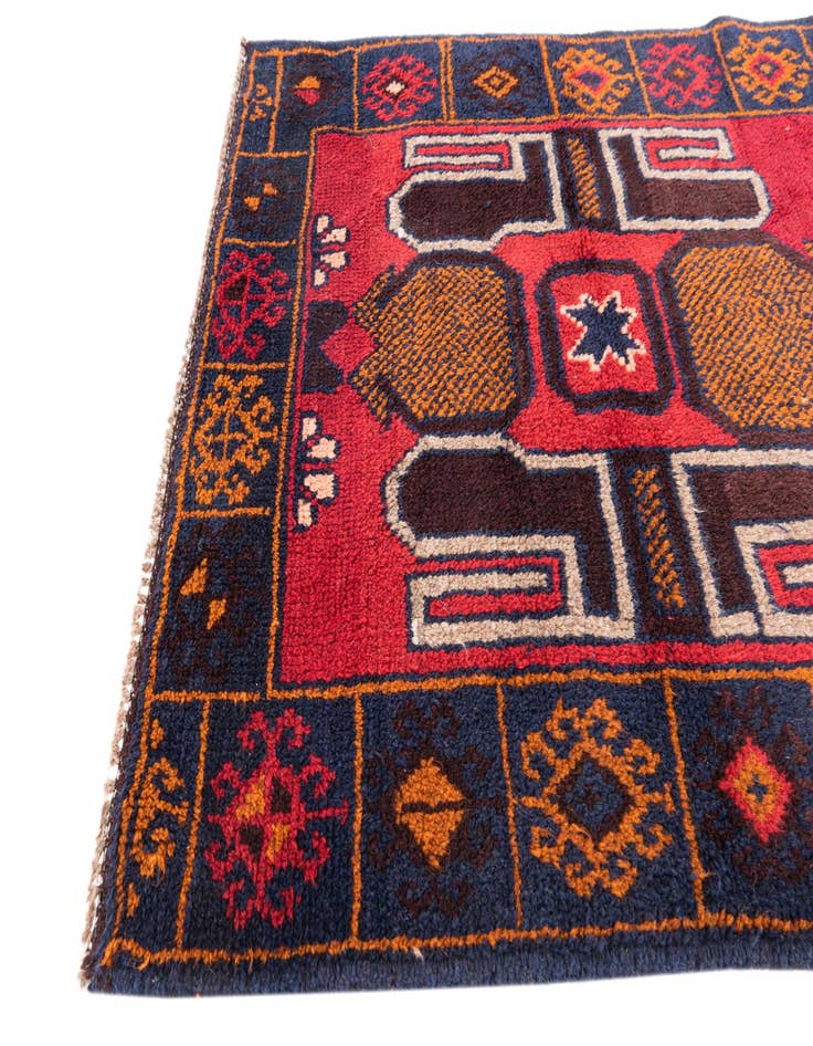 Detail image of  2' 10 x 4' 9  Hand Knotted Balouch Persian Wool Rug