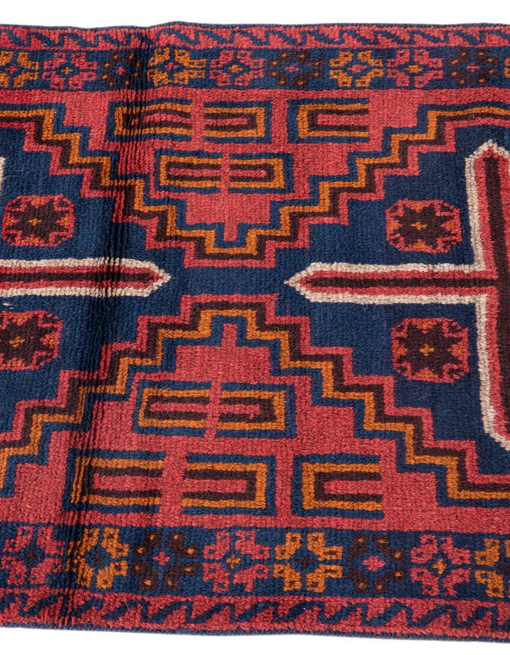 Detail image of  2' 10 x 4' 7  Hand Knotted Balouch Persian Wool Rug