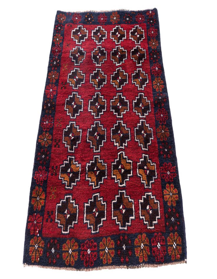 Detail image of  3' x 4' 4  Hand Knotted Balouch Persian Wool Rug