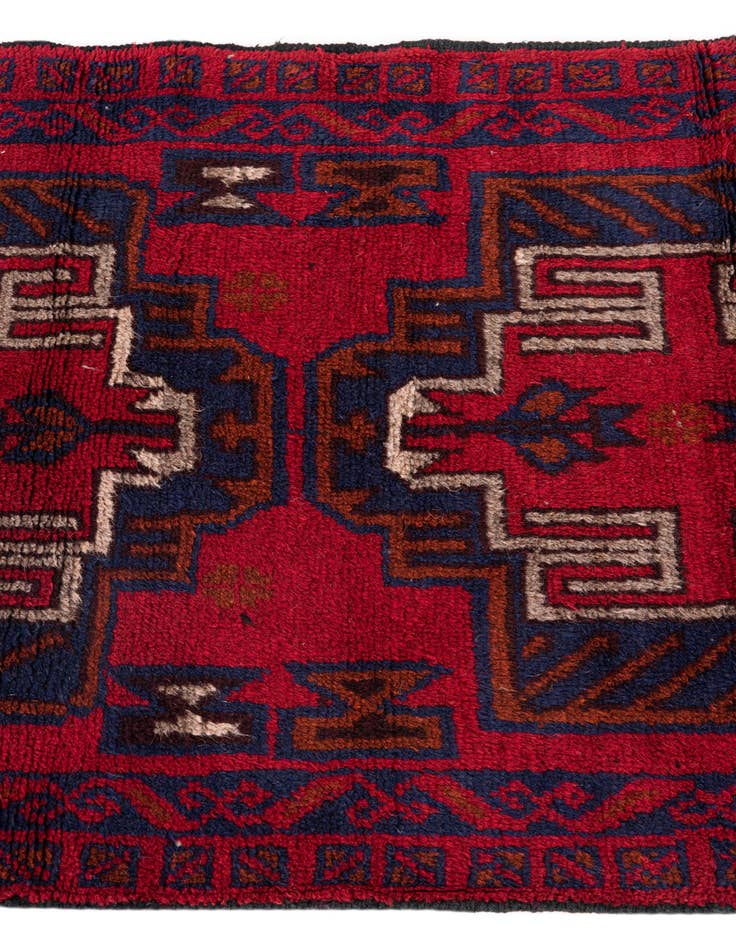Detail image of  2' 10 x 4' 7  Hand Knotted Balouch Persian Wool Rug