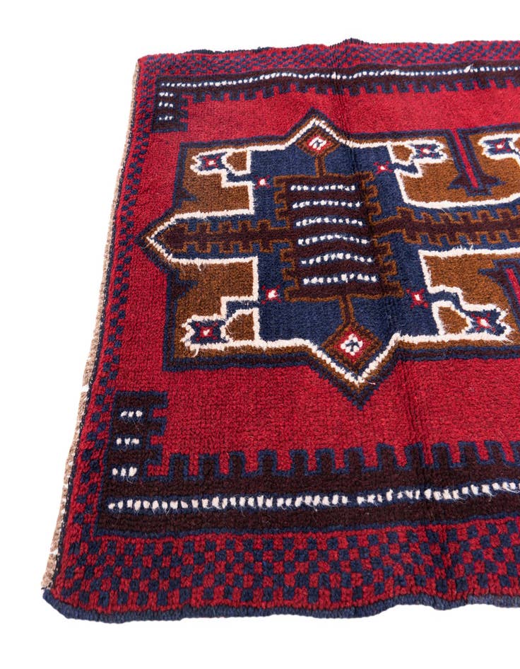 Detail image of  2' 9 x 4' 7  Hand Knotted Balouch Persian Wool Rug