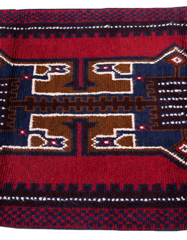 Detail image of  2' 9 x 4' 7  Hand Knotted Balouch Persian Wool Rug