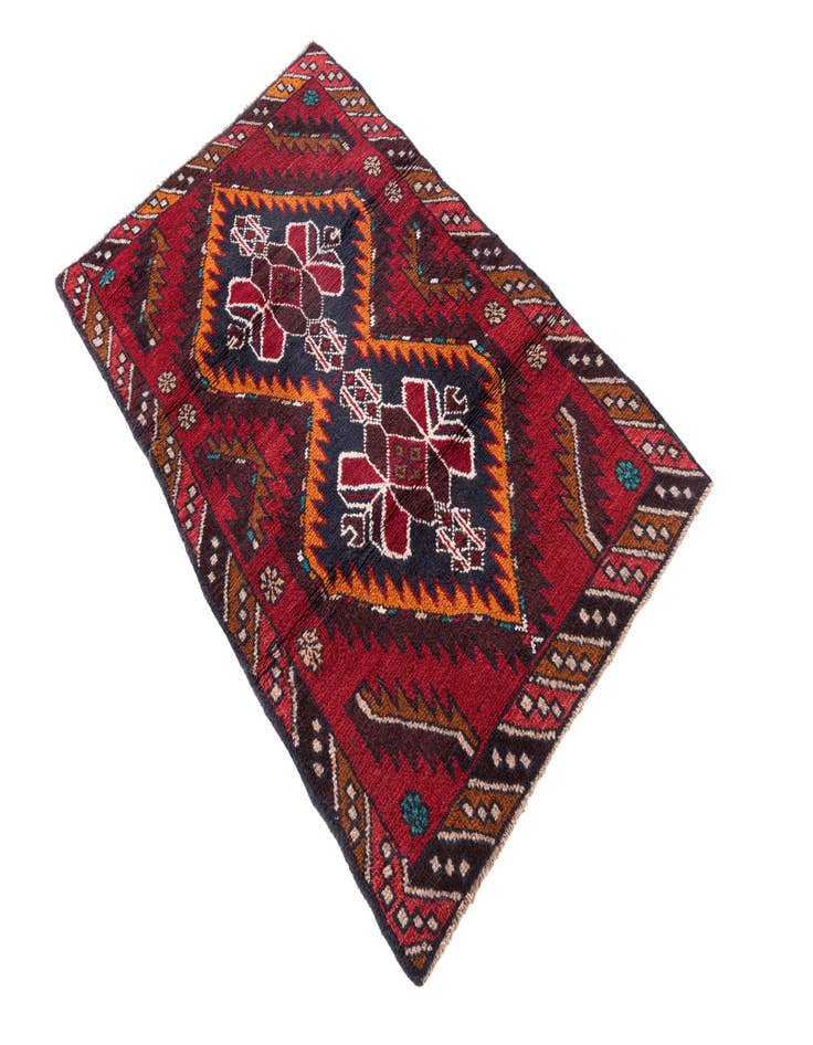 Detail image of  3' x 4' 7  Hand Knotted Balouch Persian Wool Rug