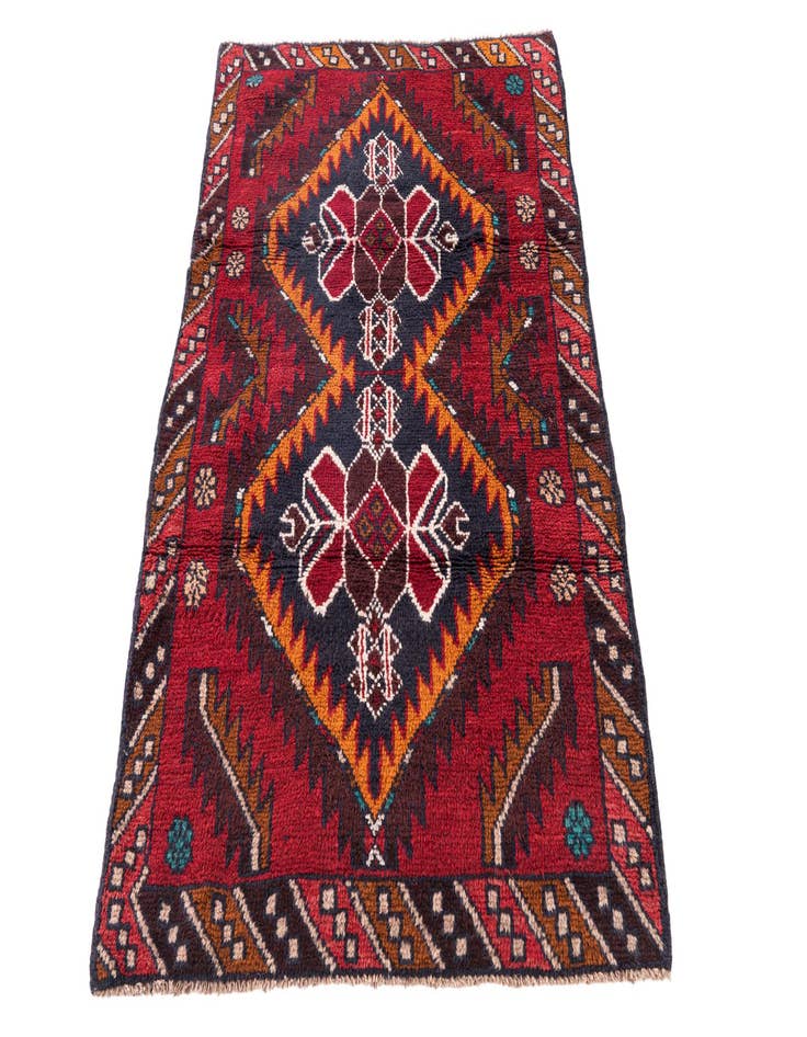 Detail image of  3' x 4' 7  Hand Knotted Balouch Persian Wool Rug